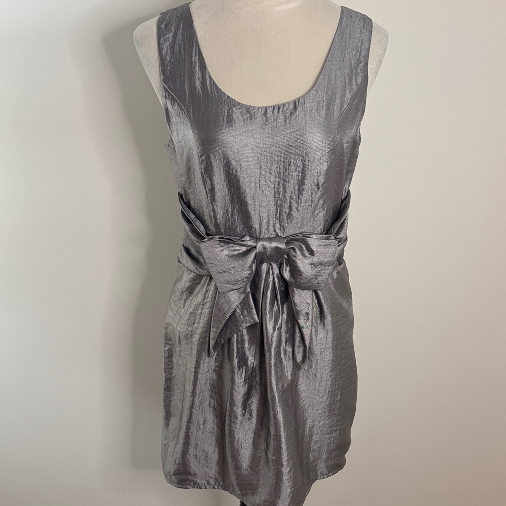Ya Los Angeles Shimmering Silver Mini Dress